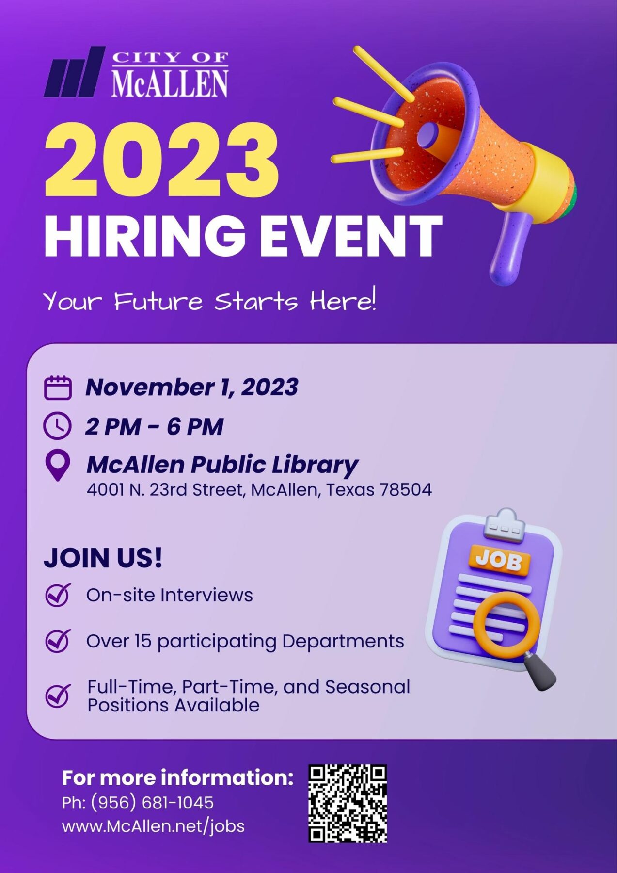 City of McAllen Fall Hiring Event Explore McAllen